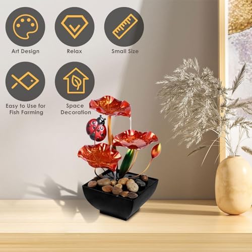 Indoor Relaxation Desktop Fountain with Waterfall Sound