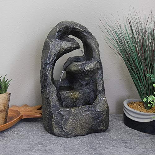 Sunnydaze Cavernous Rock Tiers Indoor Fountain - 12 Inch Decor