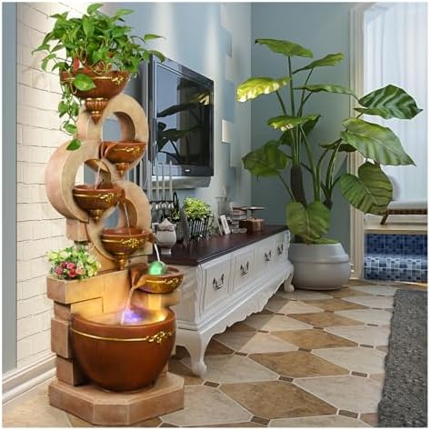 Outdoor Garden Water Fountain - 5118inch Decorative Resin Fountain for Home and Garden