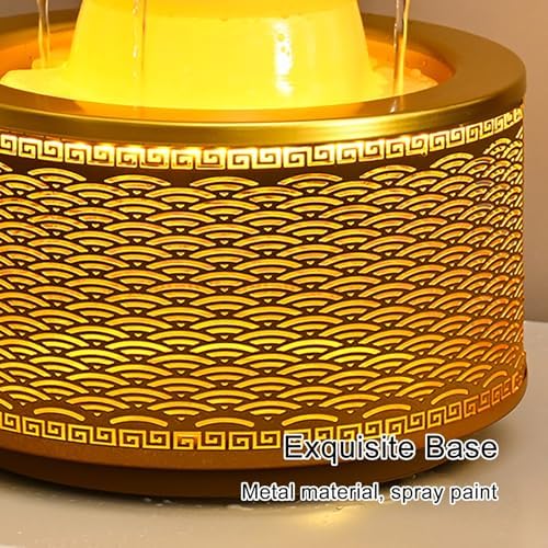 Elegant Desktop Metal Fountain with Crystal Ball