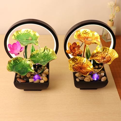 Stylish Indoor Waterfall Tabletop Fountain with Lights