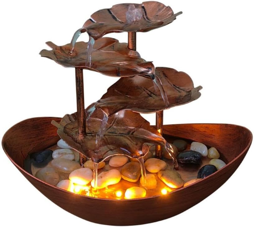 YOUUGIOR Tabletop Water Fountain with LED Light and USB Pump