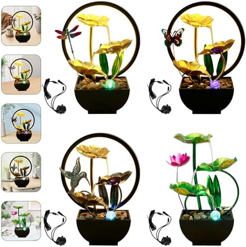 Butterfly Tabletop Water Fountain with USB Power and LED Light