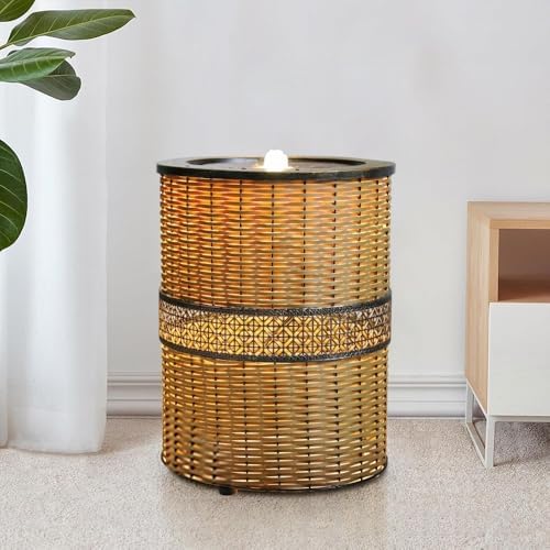 Indoor 169in Round Rattan Water Fountain with LED Light