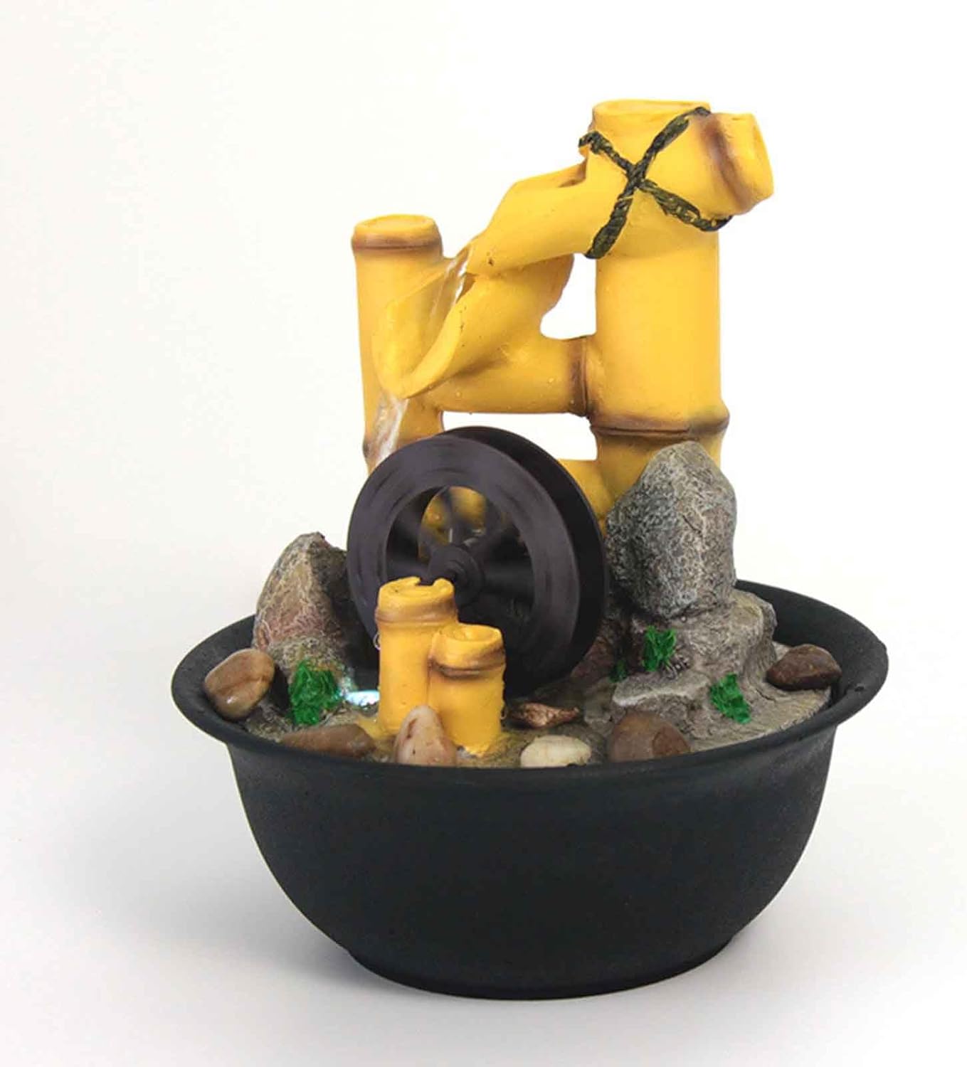 Tabletop Waterfall Fountain with LED Light for Home Office Decor