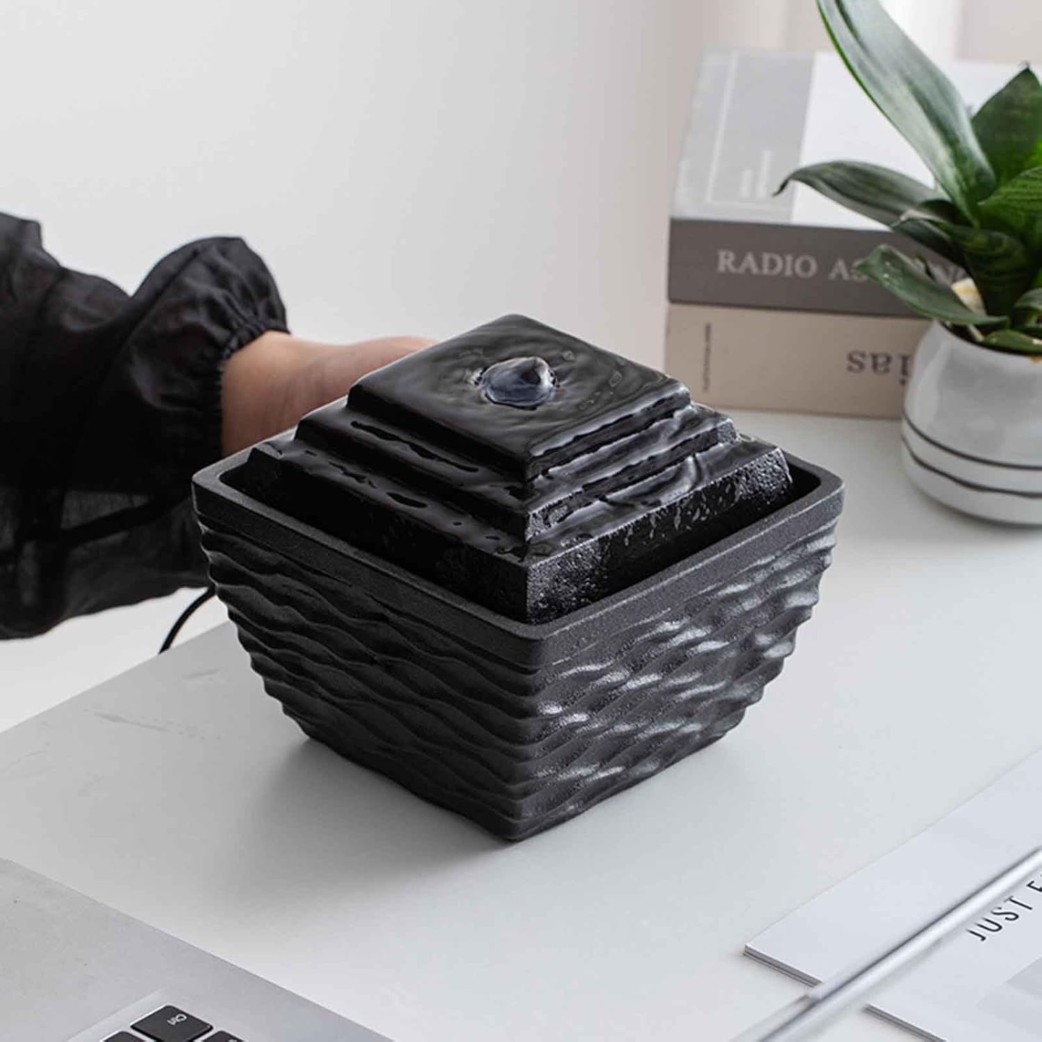 Tabletop Water Fountain with USB Power and Zen Design