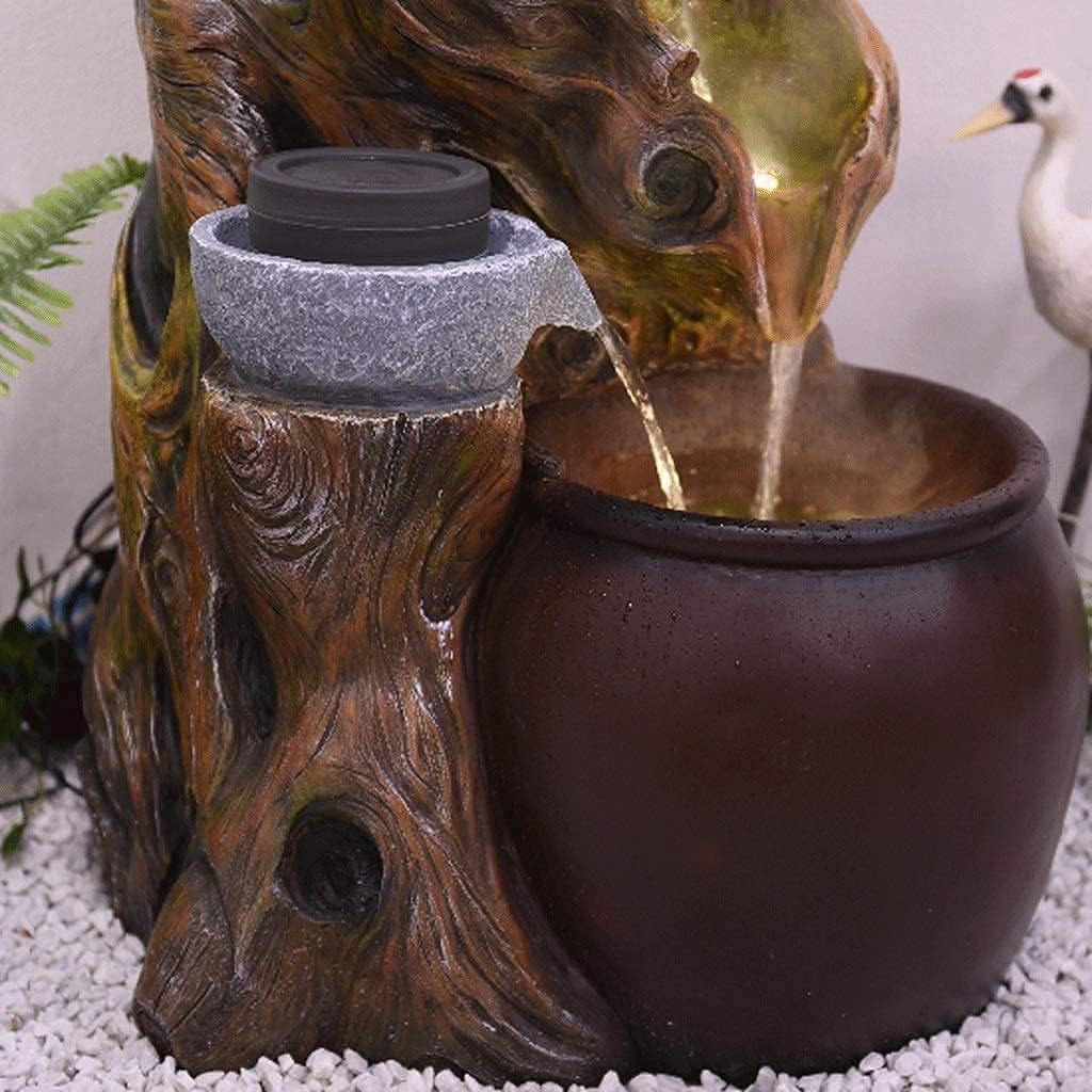 GAJUST Indoor Tabletop Fountain with LED Light for Office and Home Decor