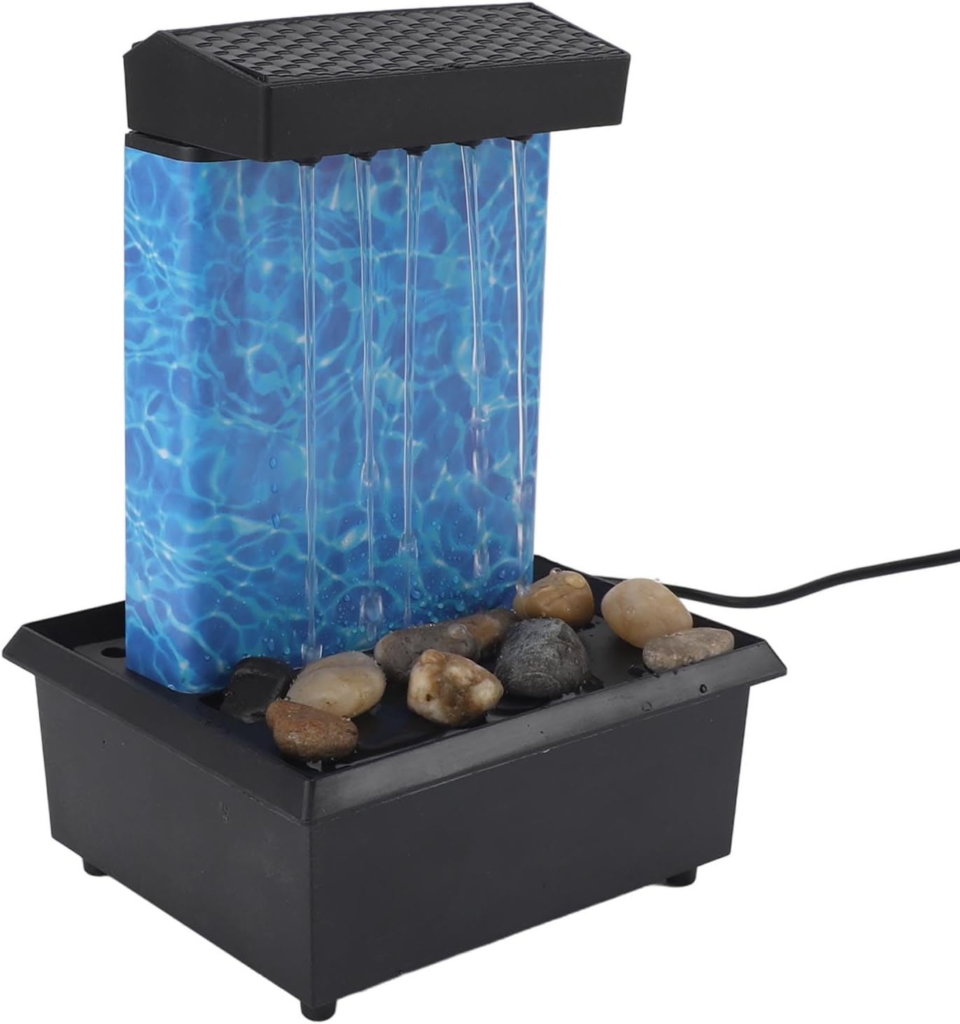 LED Lights Illuminated Waterfall Tabletop Fountain for Home Office Decor