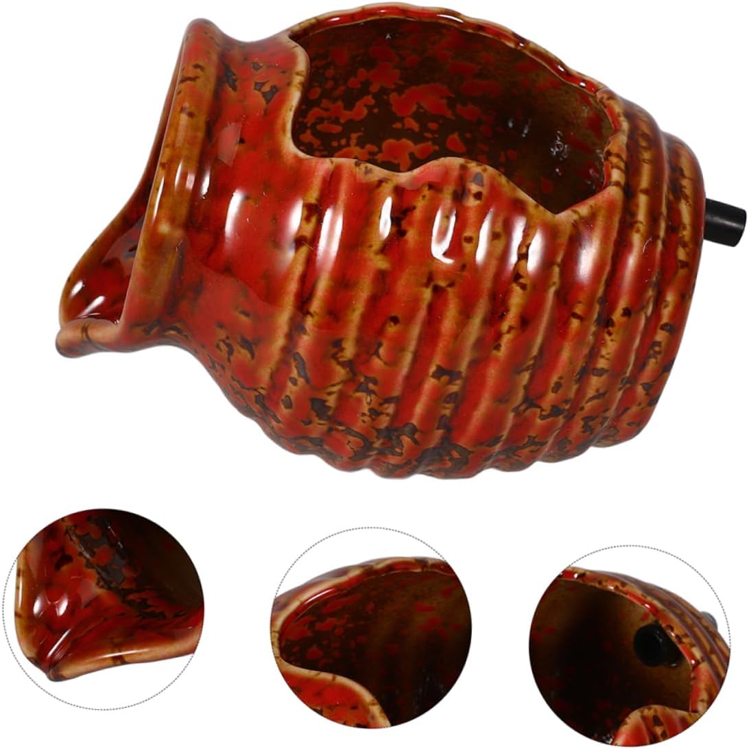 BIUDECO Water Jar Indoor Waterfall Fountain Ceramic Fish Tank Decor