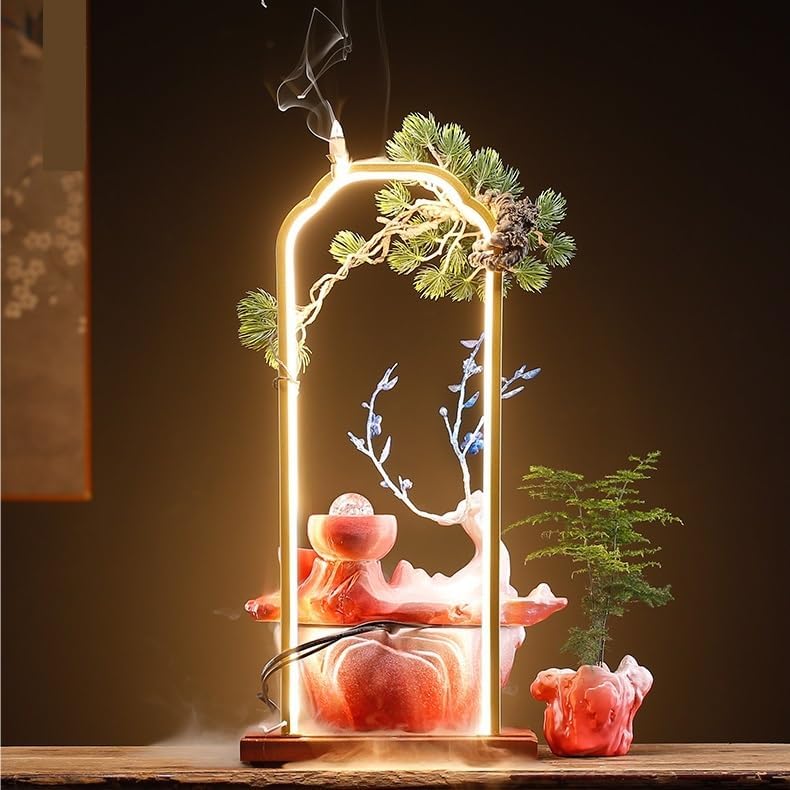 Eexbz Indoor Tabletop Water Fountain Decor