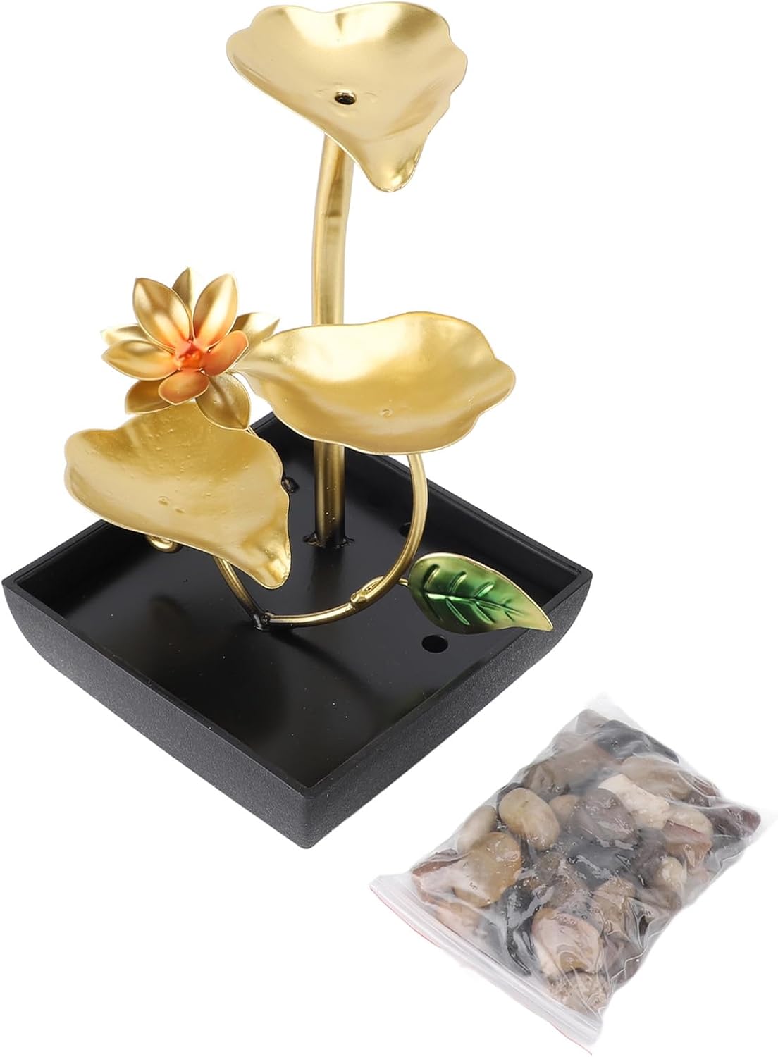 Leaf Tabletop Waterfall Fountain with LED Light