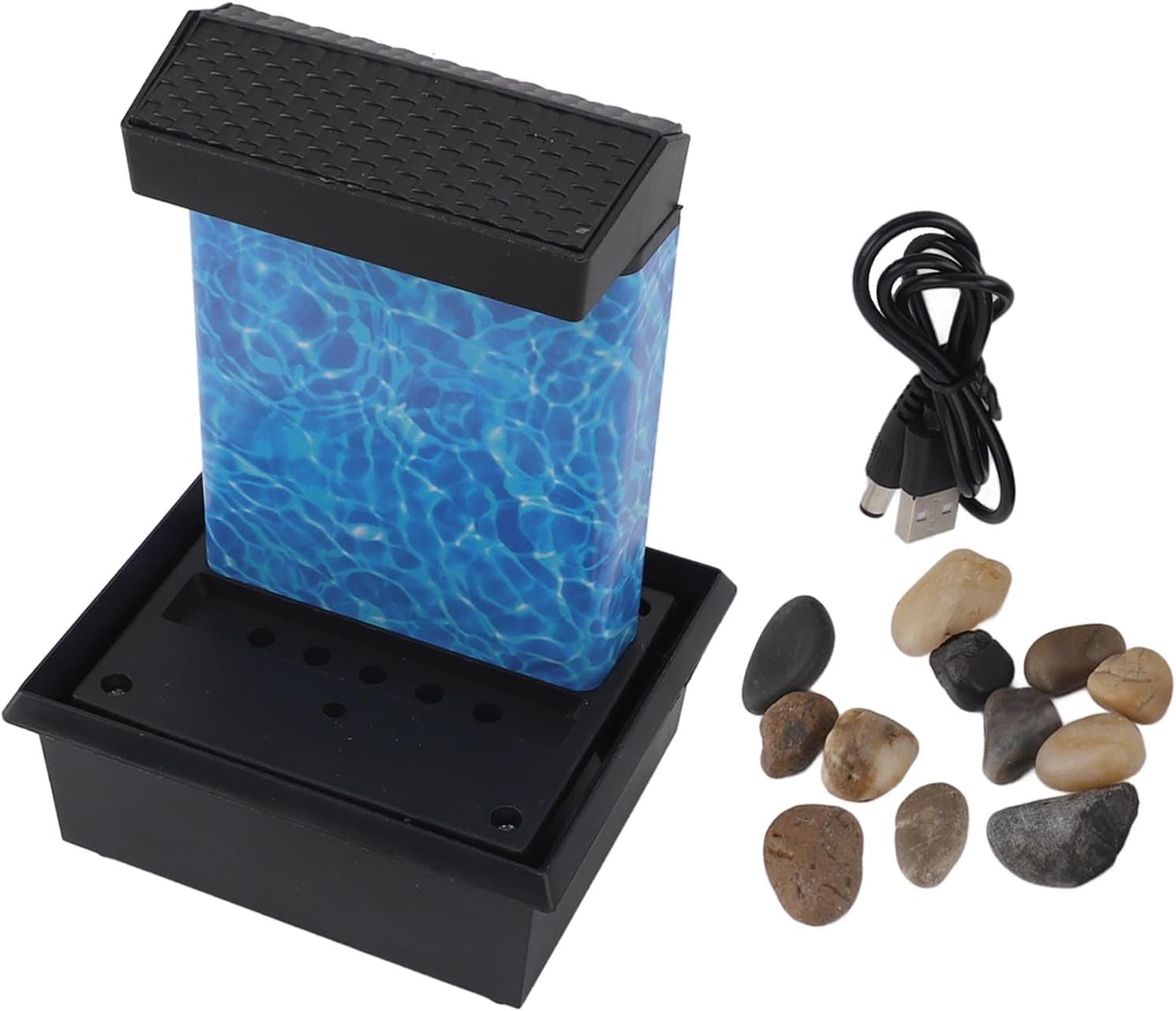USB Powered Tabletop Waterfall Fountain with LED Lights