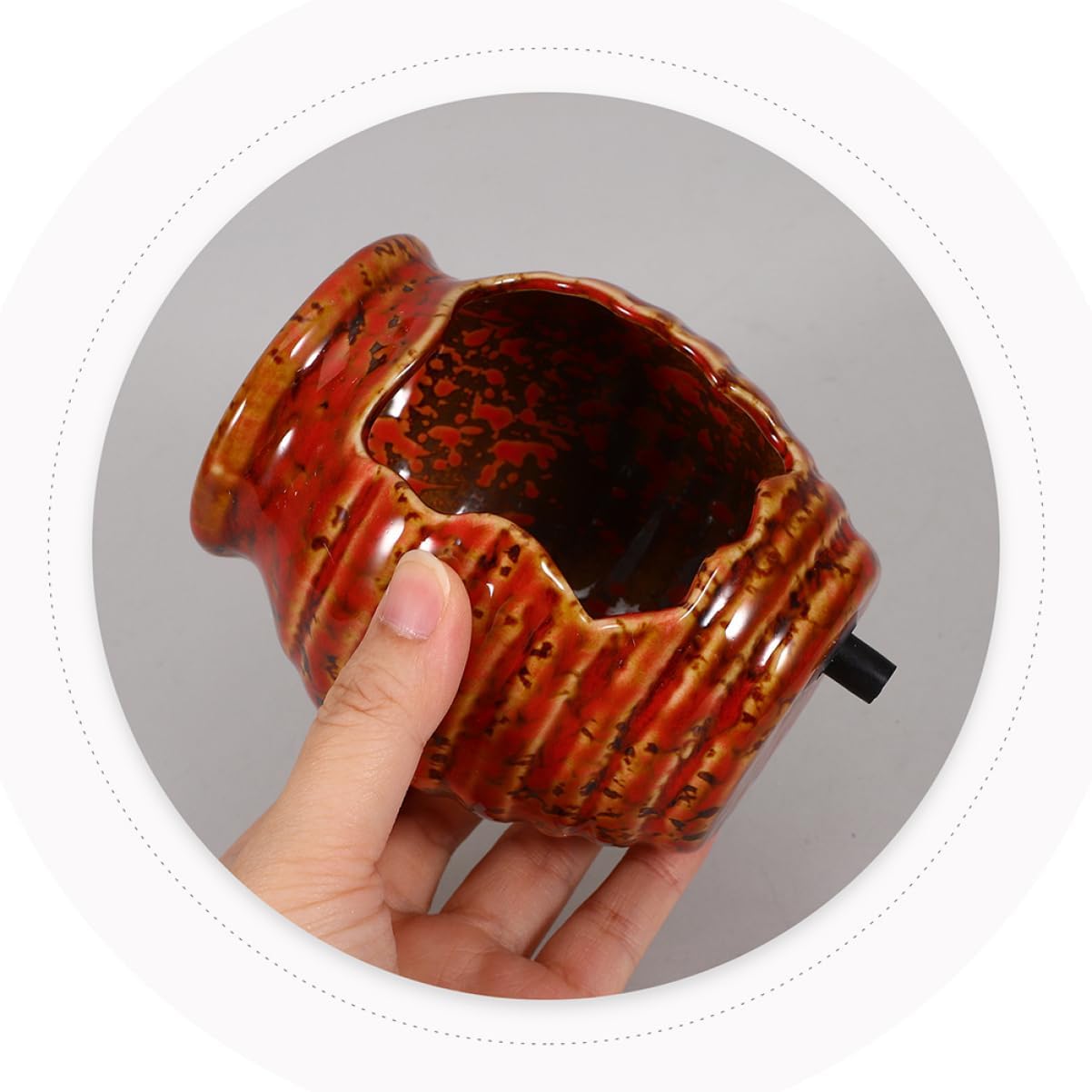 MAGICLULU Ceramic Jar Water Fountain Indoor Outdoor Tabletop Decor