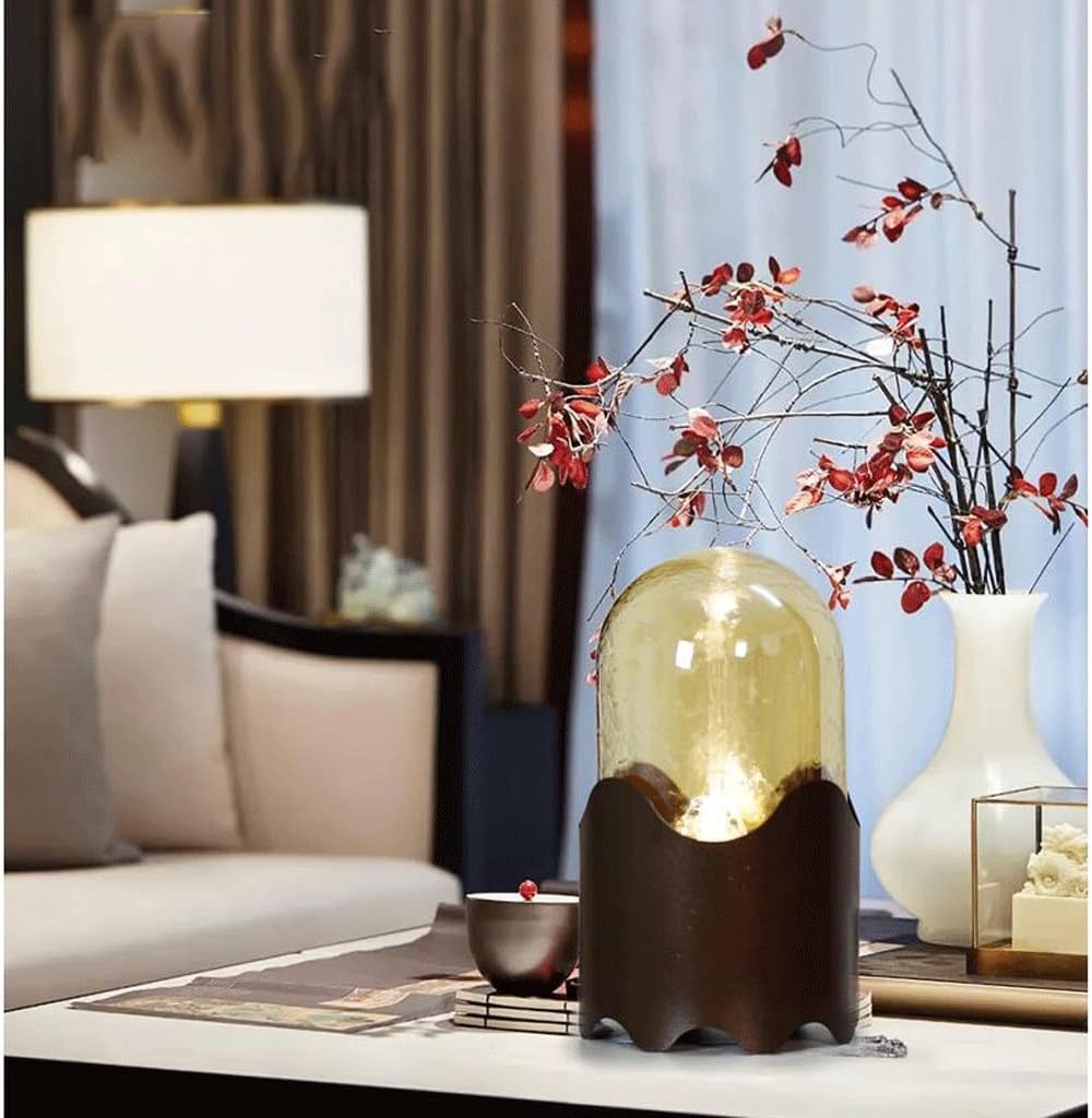 Modern Night Light Tabletop Fountain with Flowing Water Design