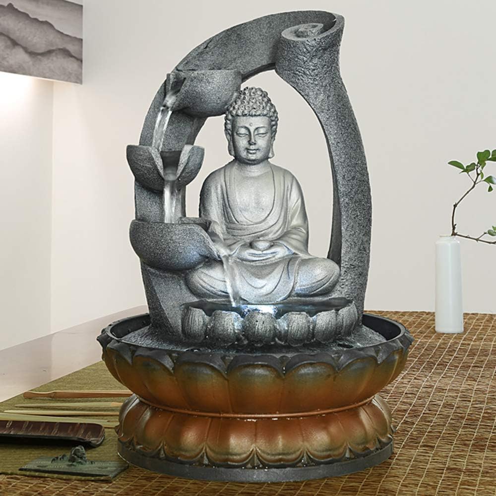 PeterIvan Buddha Fountain - 11 Inch Decorative Water Feature for Home Office