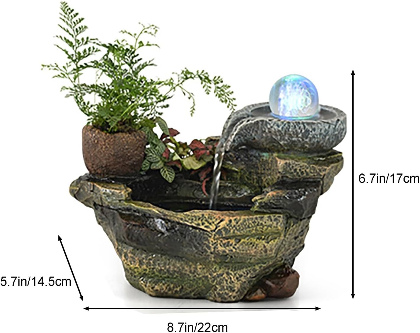 Zen Tabletop Water Fountain with Crystal Ball