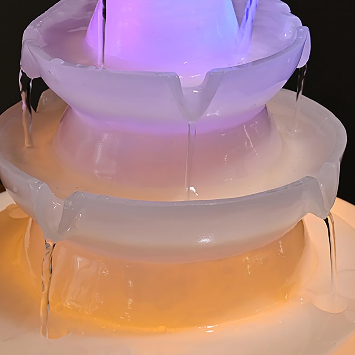 Resin Desk Water Fountain with LED Light and Rotating Crystal Ball