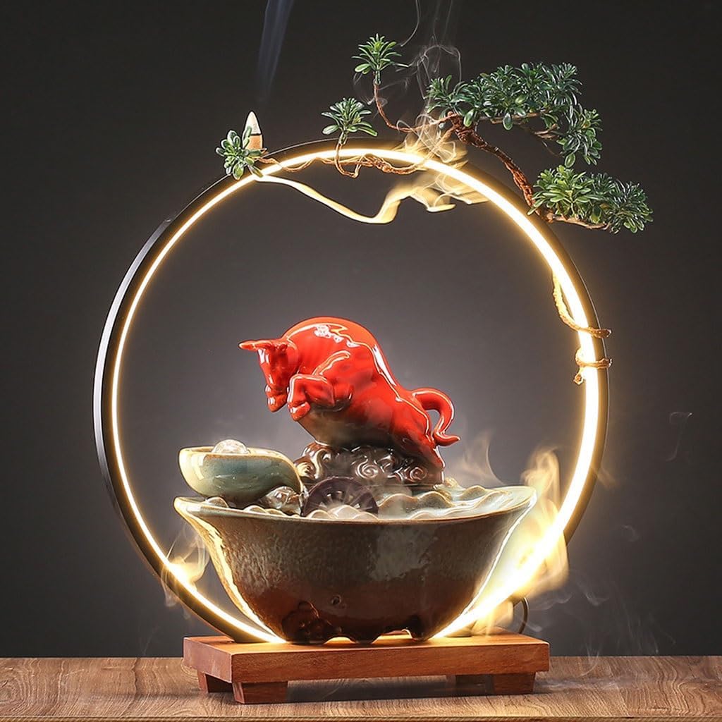 Chinese Style Tabletop Fountain for Office and Home Decor
