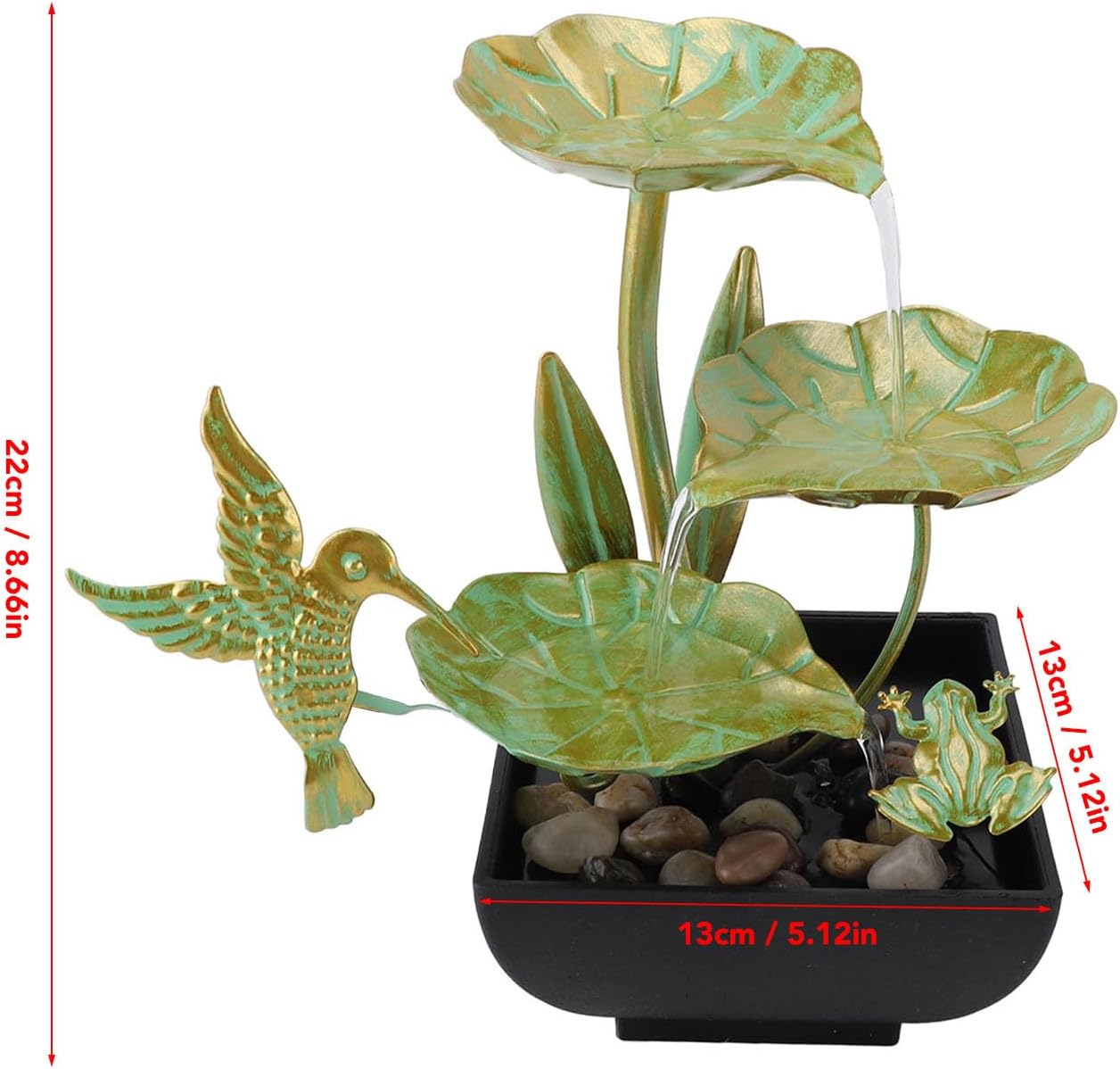3 Tier Lotus Desk Fountain with LED Lights and USB Power Supply