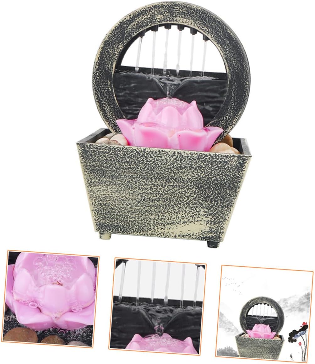 1set LED Desktop Fountain Indoor Water Decor Unique Shape Bright Lighting