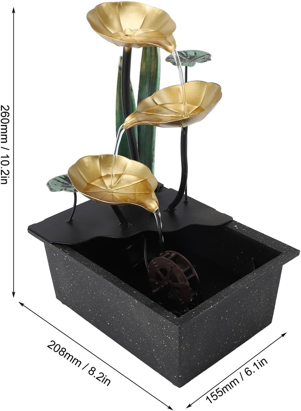 USB Tabletop Fountain with LED Light and Silent Pump