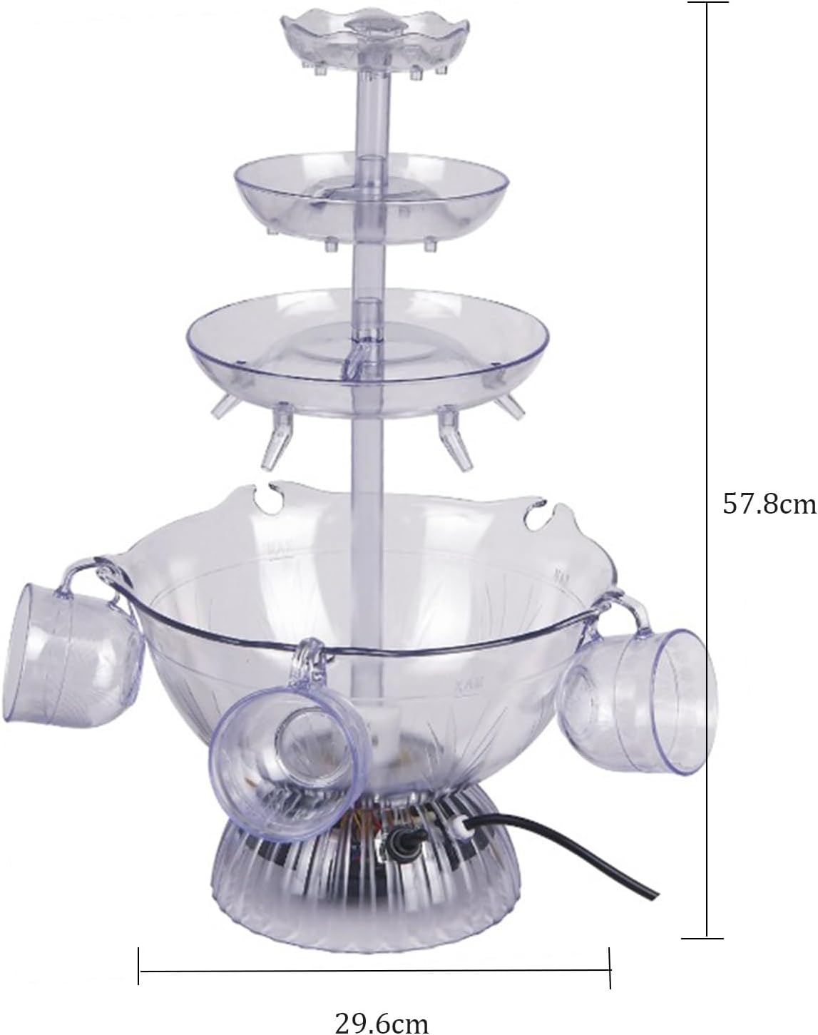 Red Wine Party Fountain with LED Light and 3 Tier Design