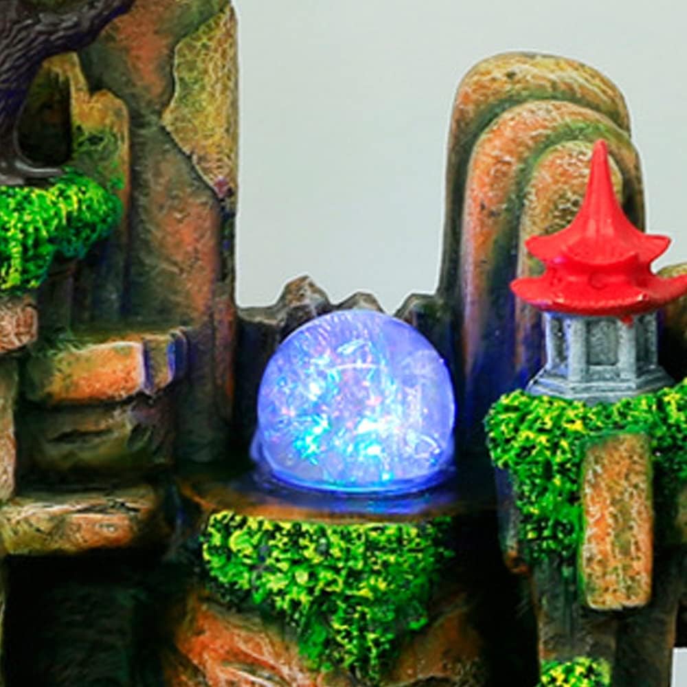 Waterfall Fountain Tabletop with LED Lights and Atomizer