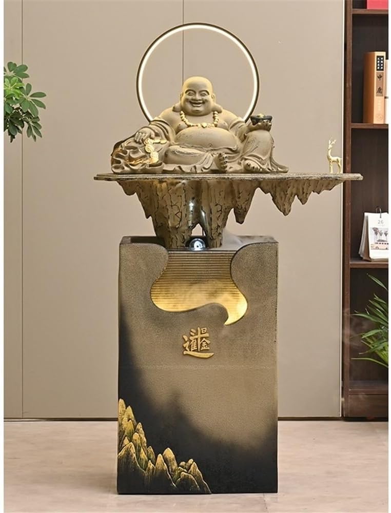 Yellow Resin Indoor Garden Water Fountain