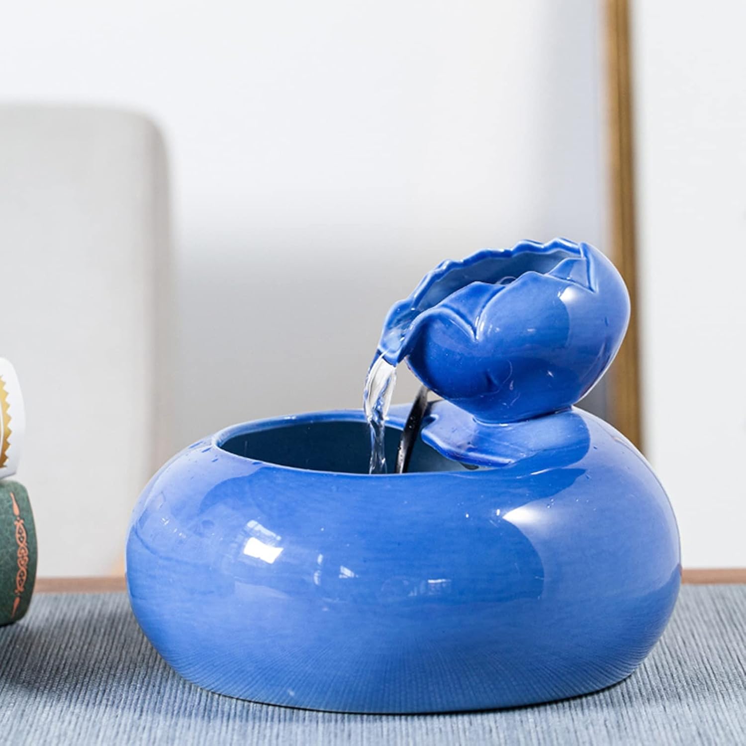 QuantumX3 Tabletop Water Fountain Blue Zen Design