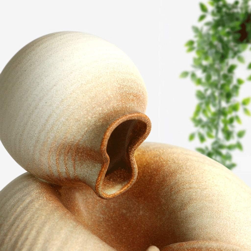 FXJ Ceramics Conch Tabletop Fountain Zen Yellow