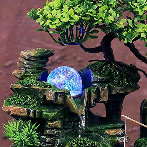 Tabletop Fountain with Color Changing LED Lighting