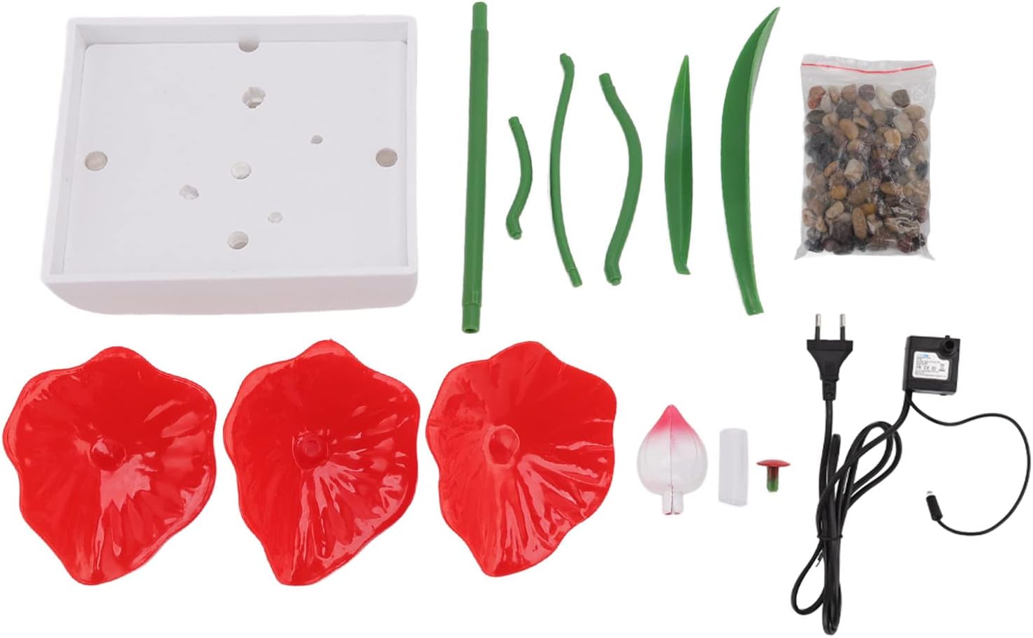 Desktop Fountain Ornament with LED Lights and 3 Speed Pump