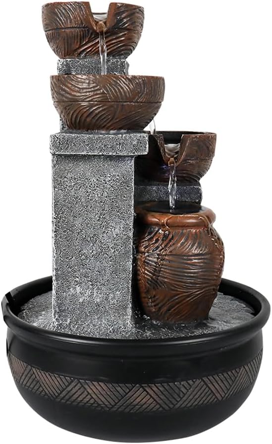 157 Inch High Tabletop Waterfall Fountain with LED Lights