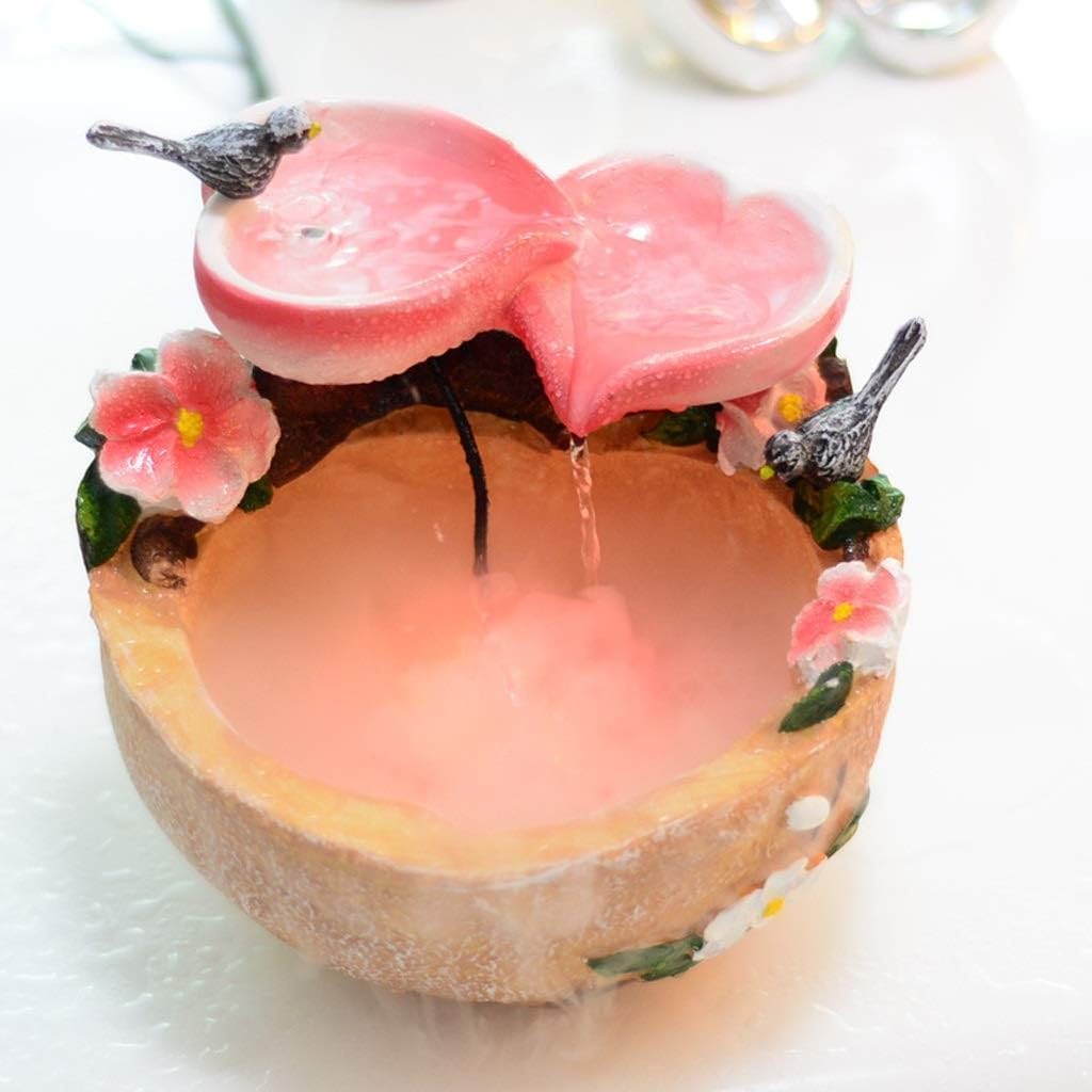 BebeXi Indoor Water Fountain with Light and Multicolor Birds