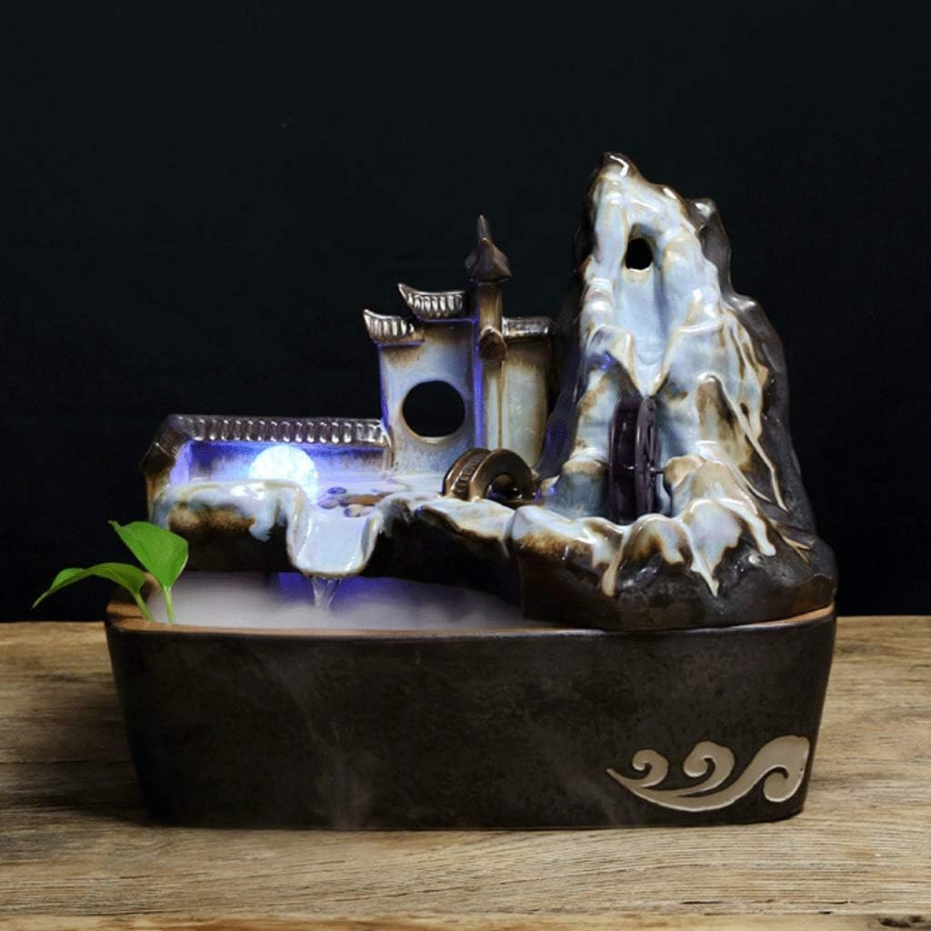Desktop Rockery Indoor Tabletop Fountain with Electric Pump and Atomizer