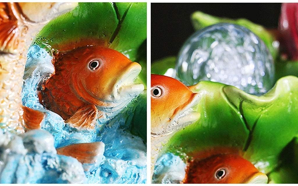 WLALLSS Indoor Water Fountain with Koi Pond and Lights