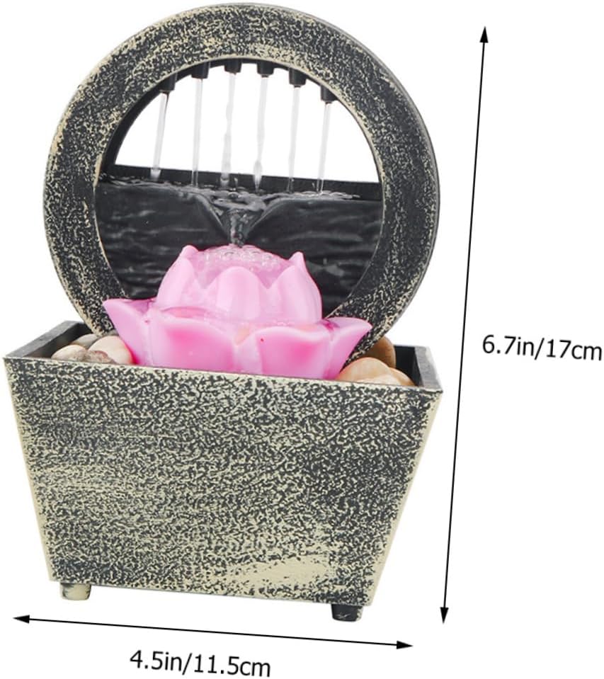 1set LED Desktop Fountain Indoor Water Decor Unique Shape Bright Lighting