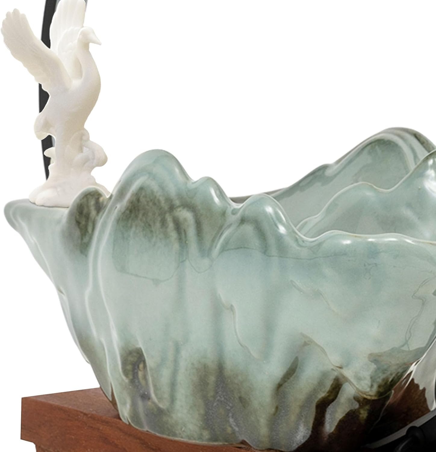 WUSILILU Tabletop Water Fountain with LED Light Ring
