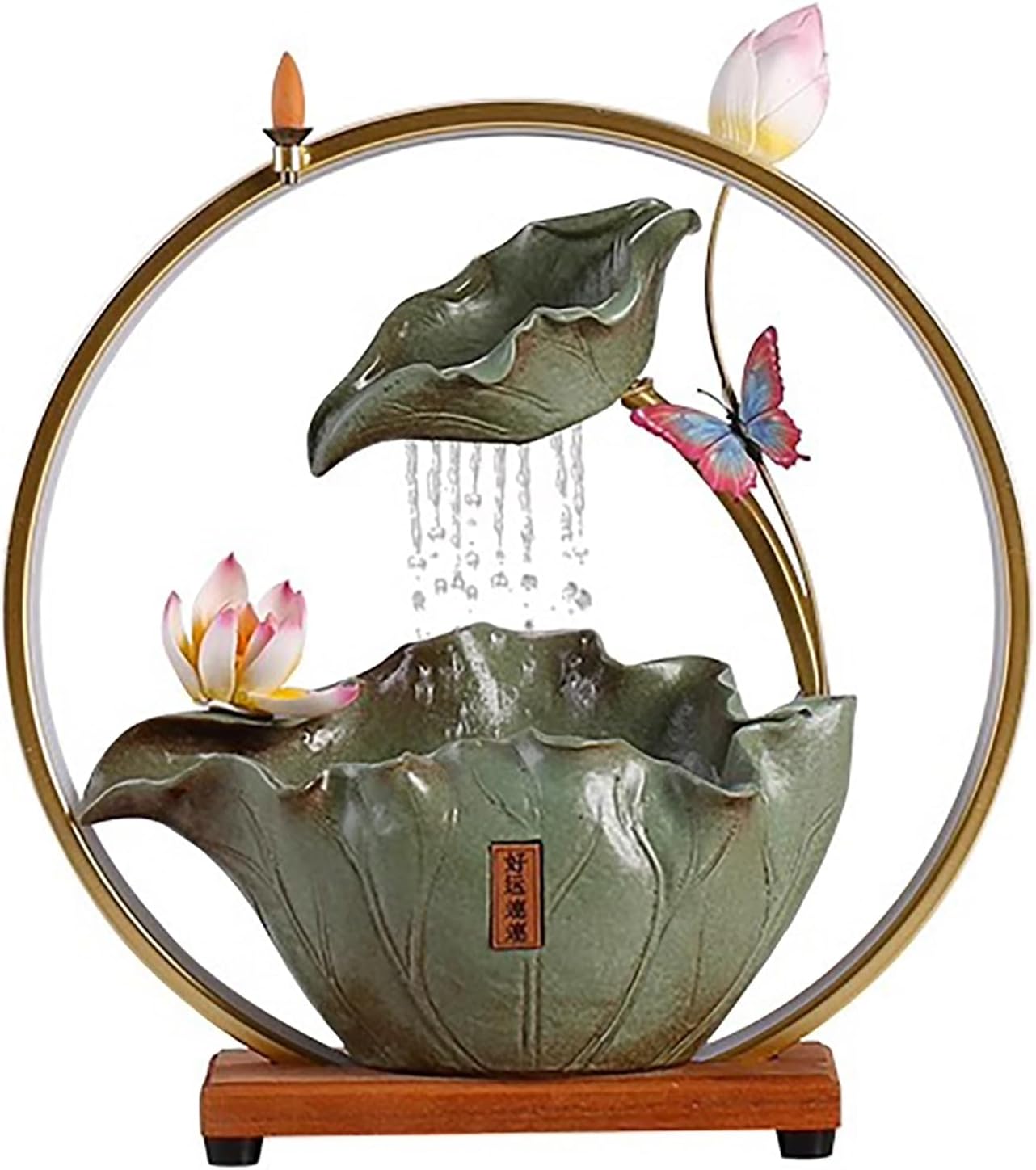 Lotus Tranquility Ceramic Tabletop Water Fountain