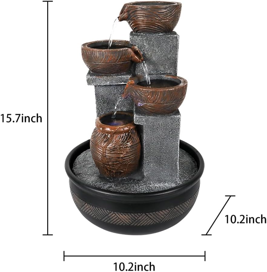 157 Inch High Tabletop Waterfall Fountain with LED Lights