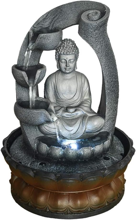 PeterIvan Buddha Fountain - 11 Inch Decorative Water Feature for Home Office