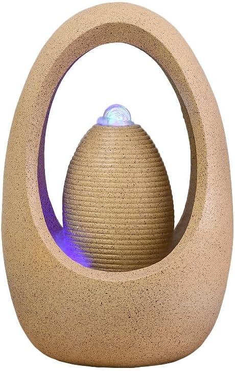 Fengshui Caishen Tabletop Water Fountain for Meditation and Relaxation