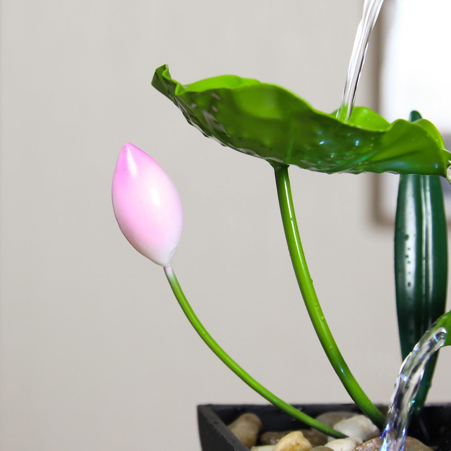 YOQUATE 3-Tier Tabletop Water Fountain with Lotus Design