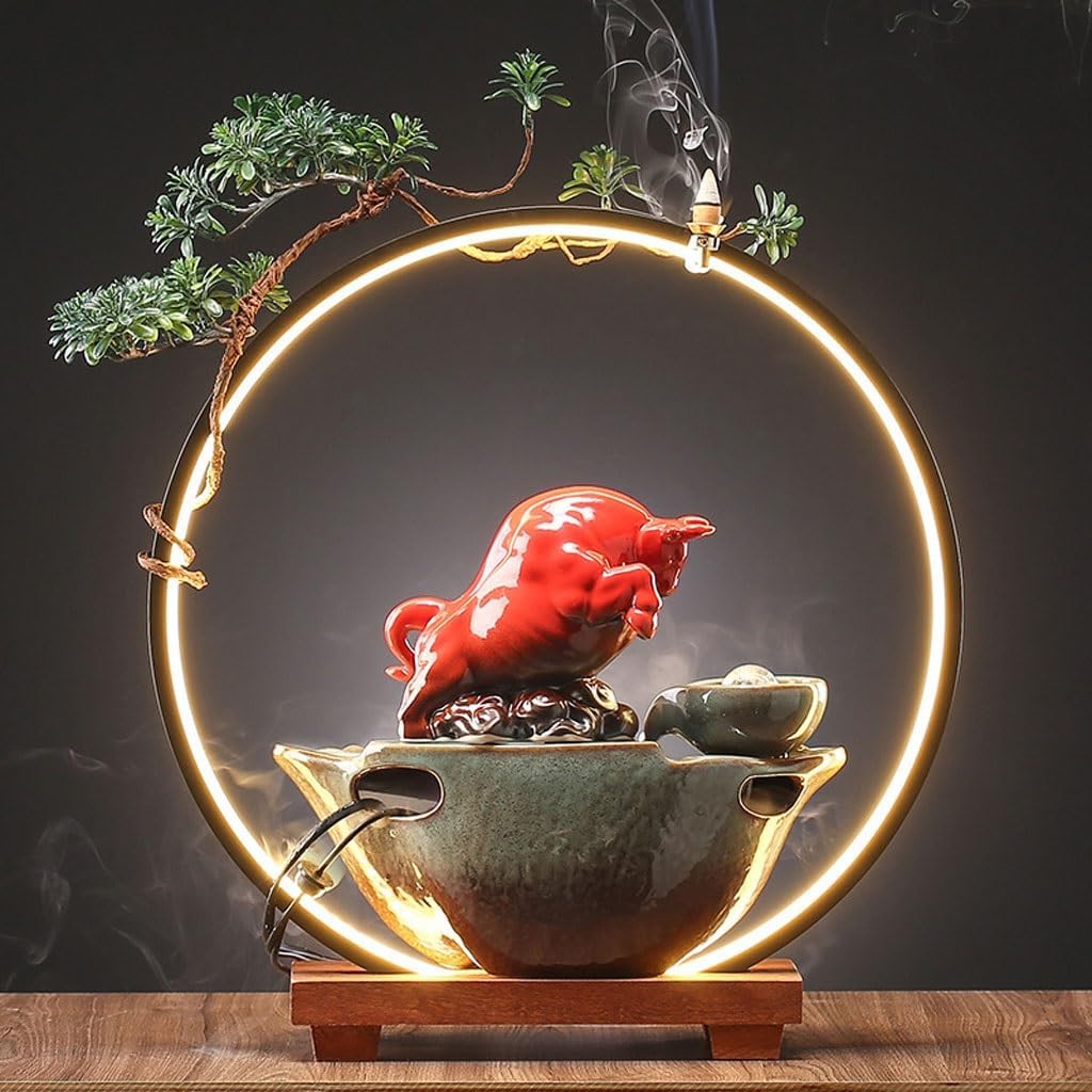 Chinese Style Tabletop Fountain for Office and Home Decor