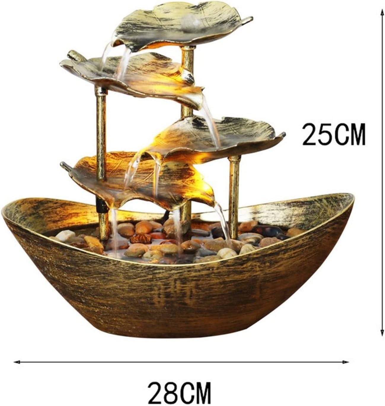 Elegant Tabletop Waterfall Fountain with LED Lighting