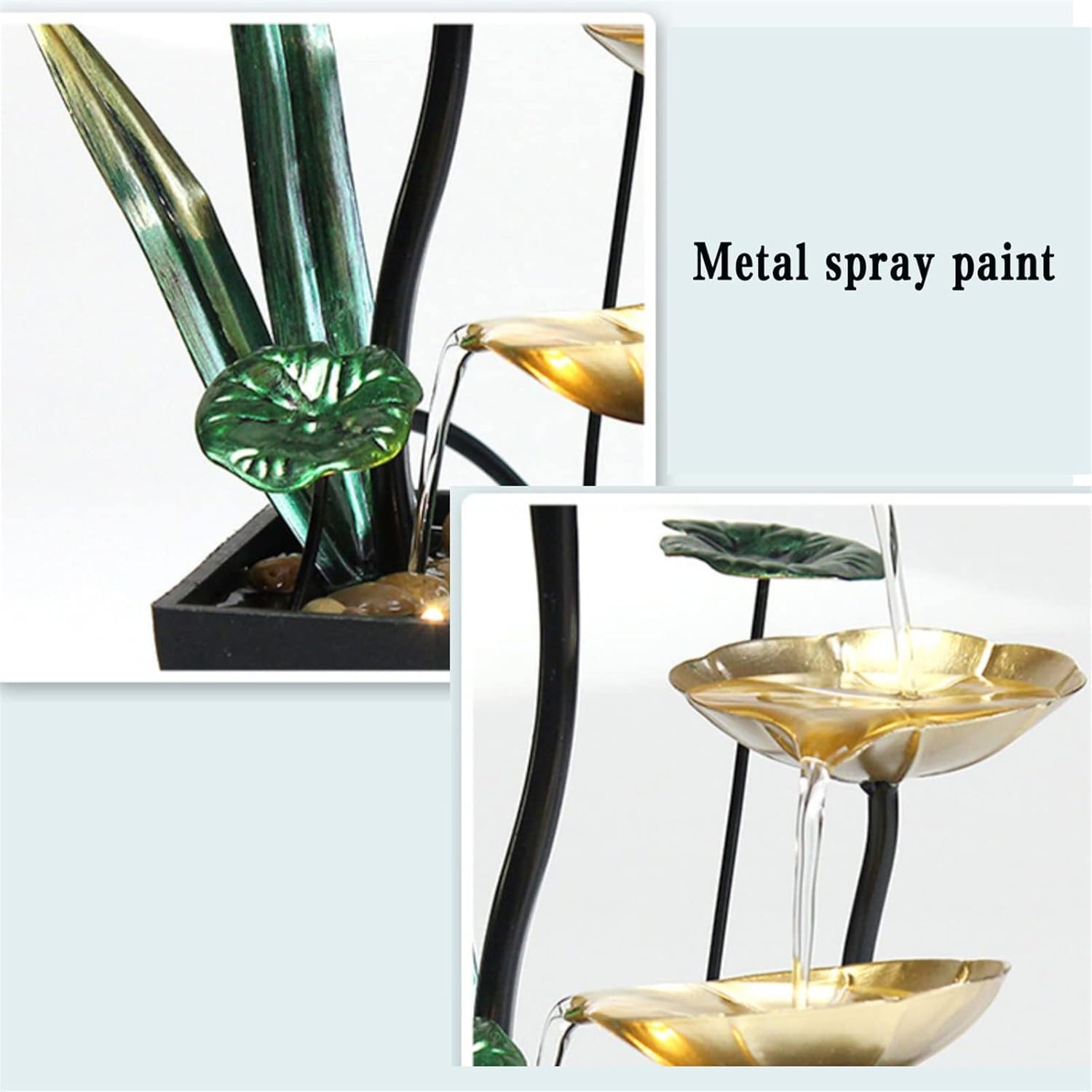 MWNAGO Tabletop Fountain with LED Light