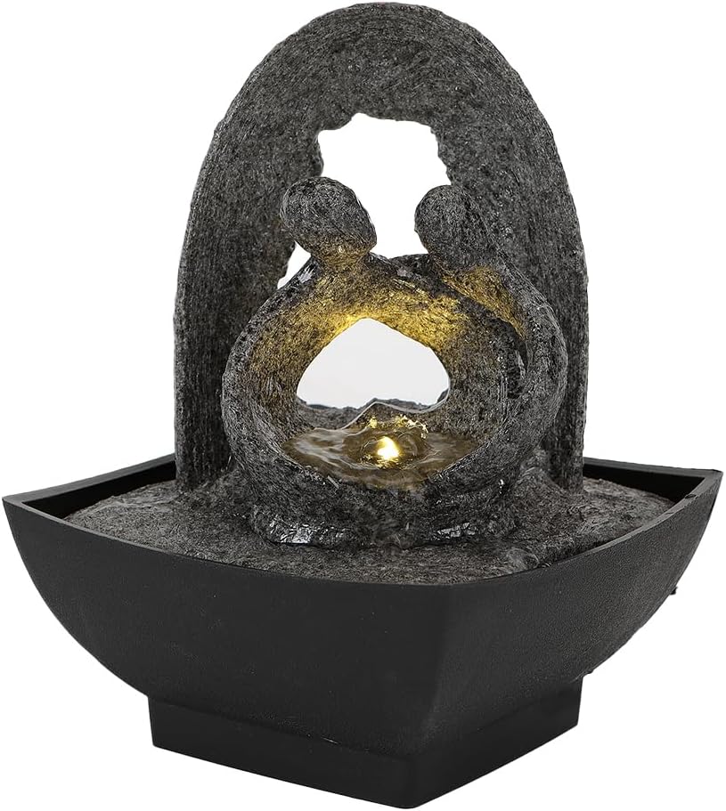 JUE ZHEN Tabletop Water Fountain with Humidifier for Home and Office