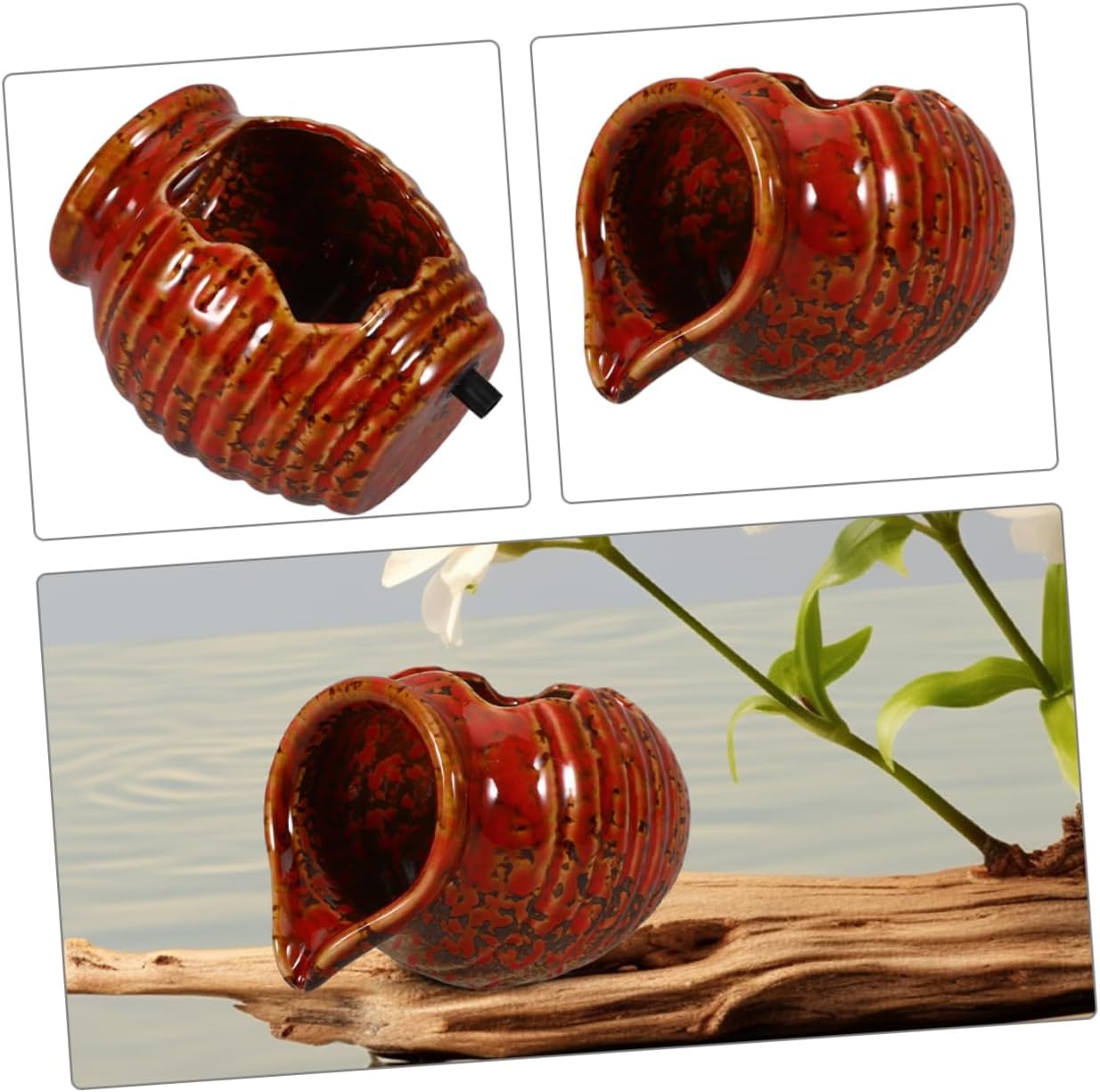 Ceramic Jar Fountain for Indoor Outdoor Water Feature Decor