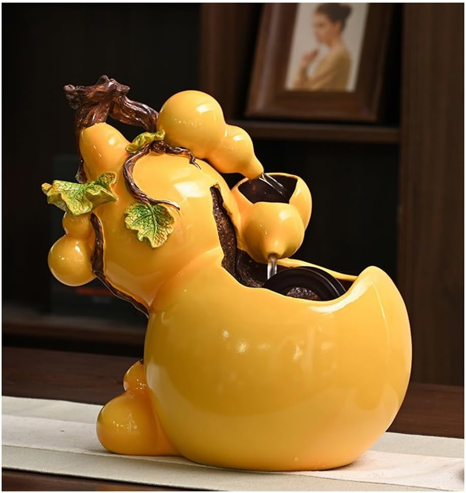 Light Yellow Tabletop Fountain Gourd Decorative Ornament