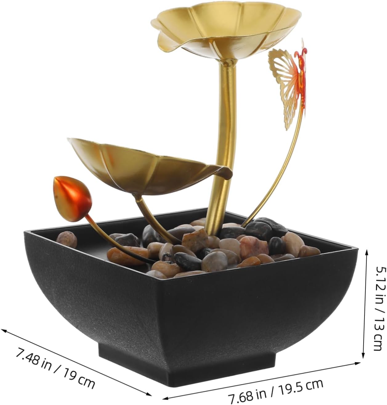 Levemolo Tabletop Fountain Indoor Lotus Waterfall Decor for Office Home and Party